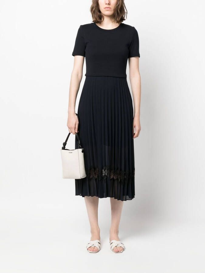 Claudie Pierlot Jurk van twee materialen Blauw