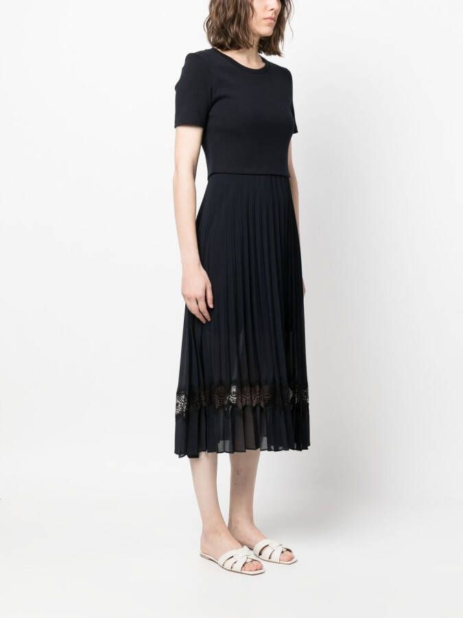 Claudie Pierlot Jurk van twee materialen Blauw