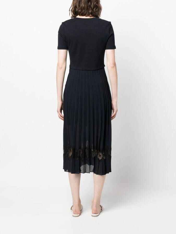 Claudie Pierlot Jurk van twee materialen Blauw