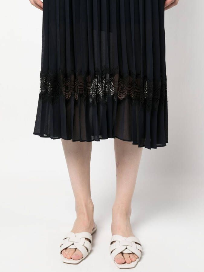 Claudie Pierlot Jurk van twee materialen Blauw