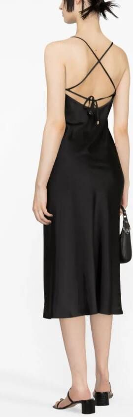 Claudie Pierlot Midi-jurk met gekruiste bandjes Zwart