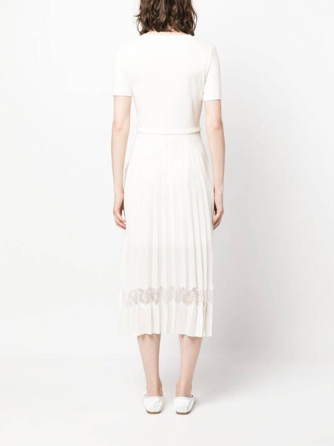 Claudie Pierlot Gedraaide midi-jurk Beige