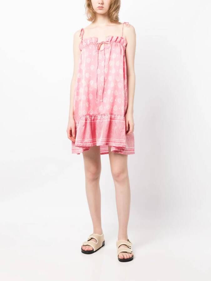 Cloe Cassandro Daisy graphic-print minidress Roze