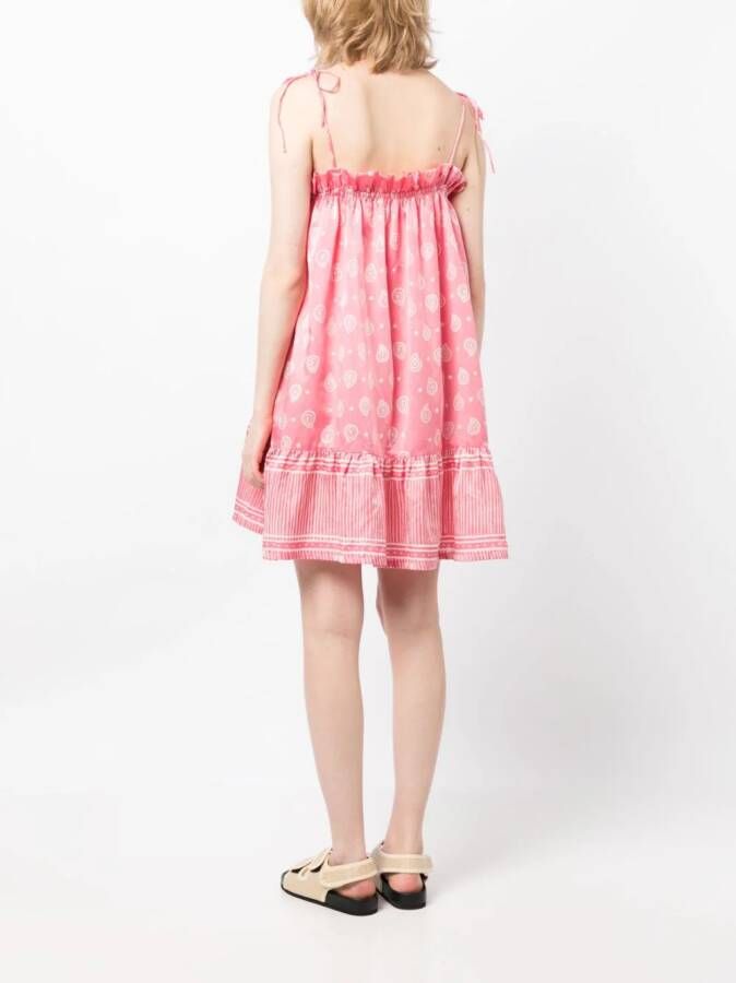 Cloe Cassandro Daisy graphic-print minidress Roze