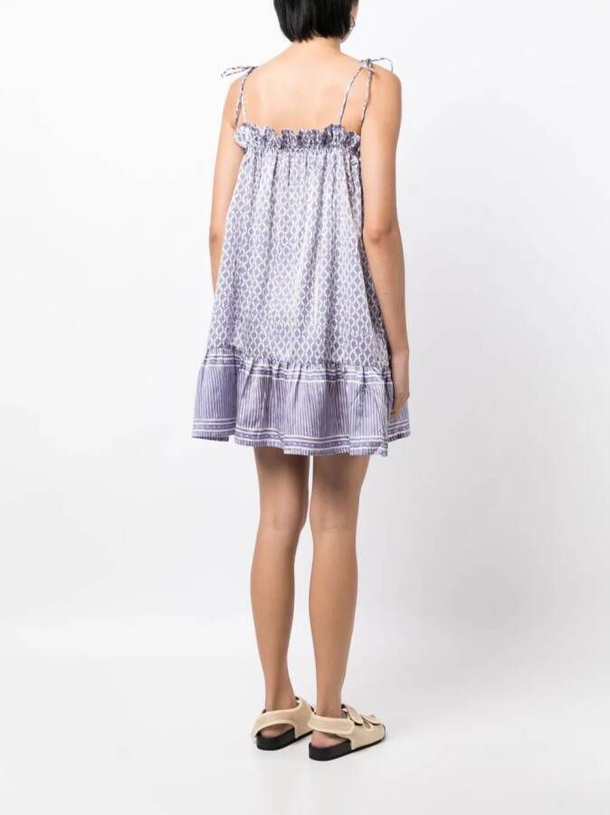 Cloe Cassandro Daisy-print strappy mini dress Paars