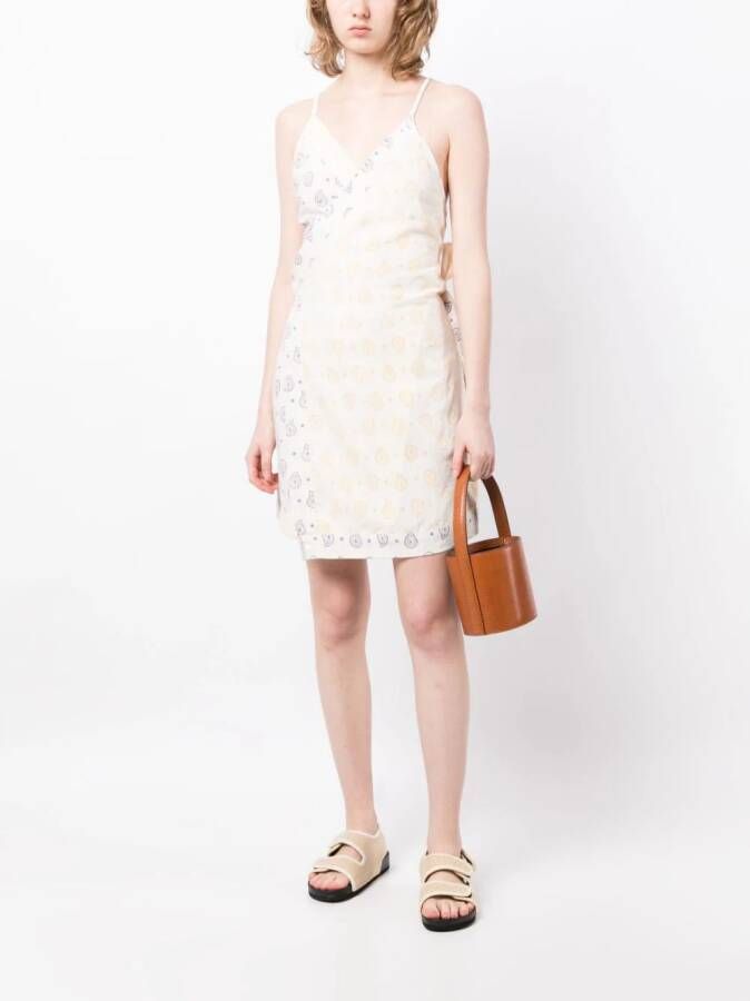 Cloe Cassandro Mouwloze mini-jurk Beige