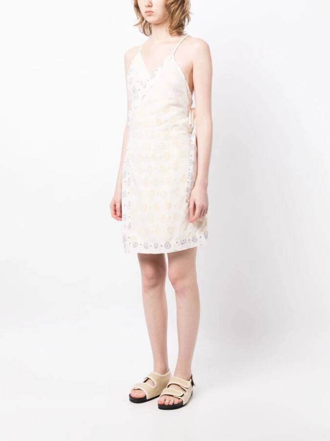 Cloe Cassandro Mouwloze mini-jurk Beige