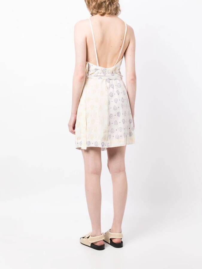 Cloe Cassandro Mouwloze mini-jurk Beige