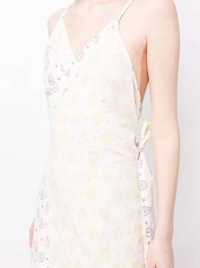 Cloe Cassandro Mouwloze mini-jurk Beige