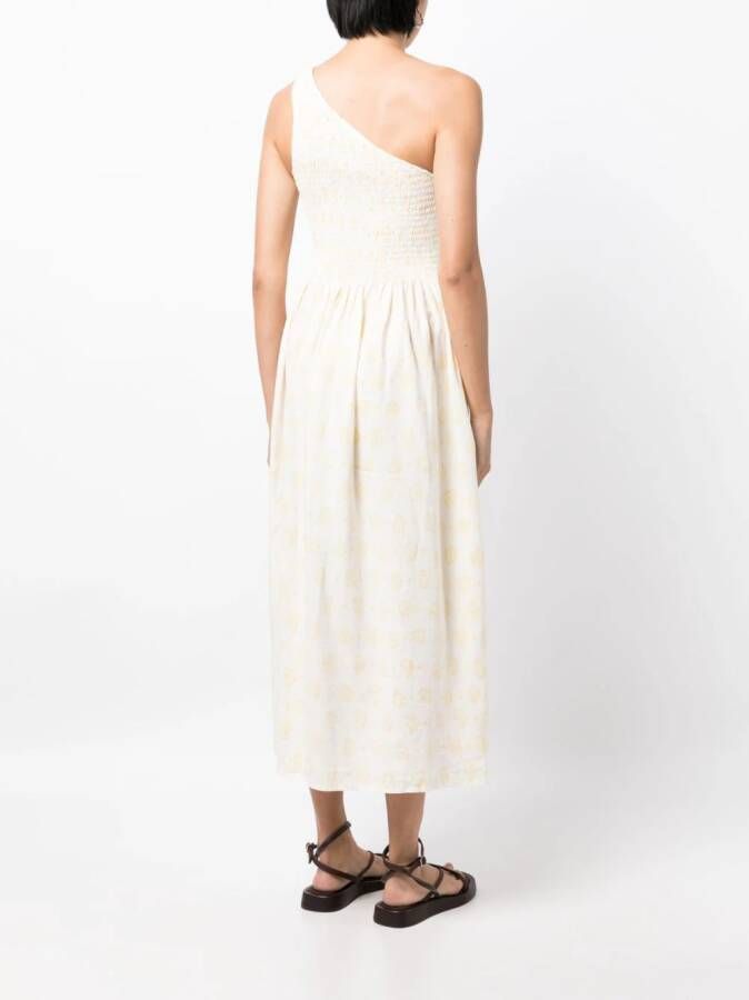 Cloe Cassandro Tara one-shoulder midi dress Wit