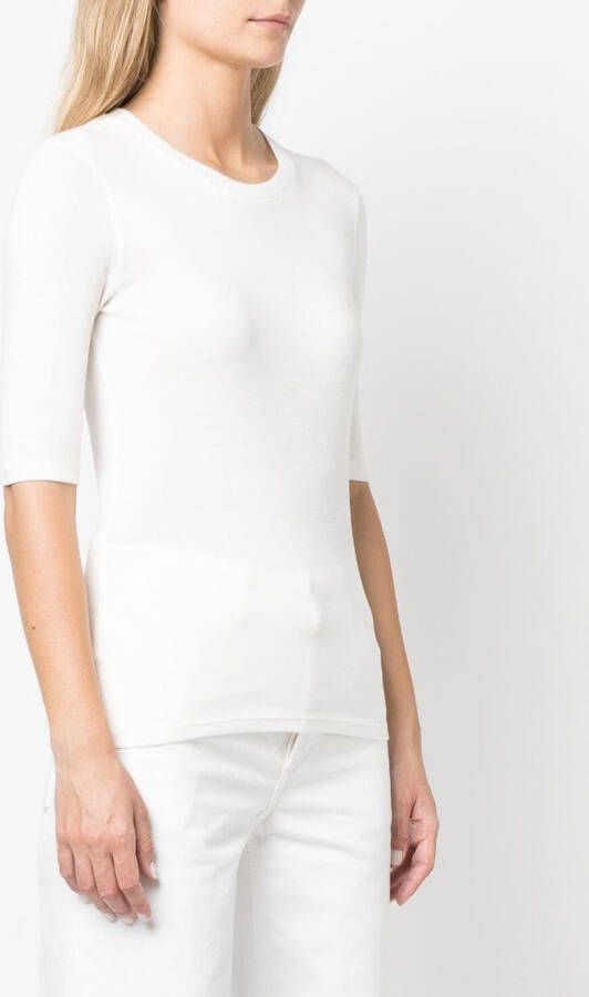 Closed T-shirt met ronde hals Wit