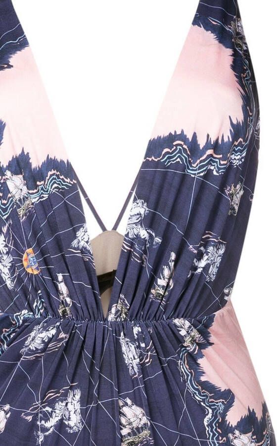 Clube Bossa Badpak met print Blauw