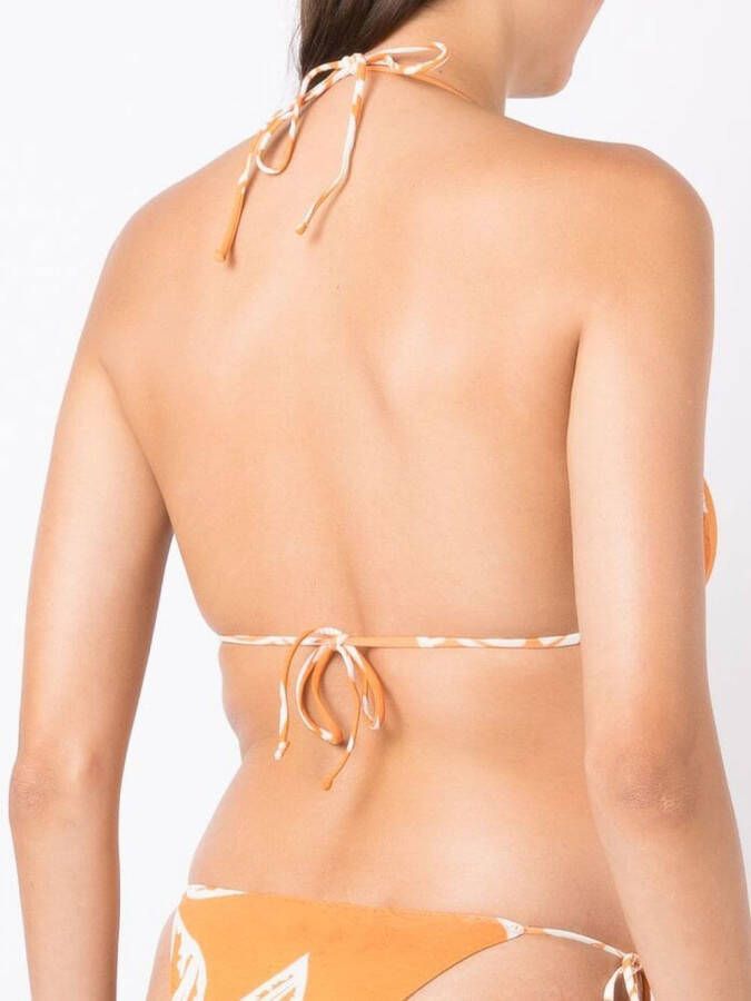 Clube Bossa Bikinislip met bladerprint Geel
