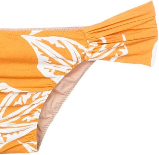 Clube Bossa Bikinislip met bladprint Oranje