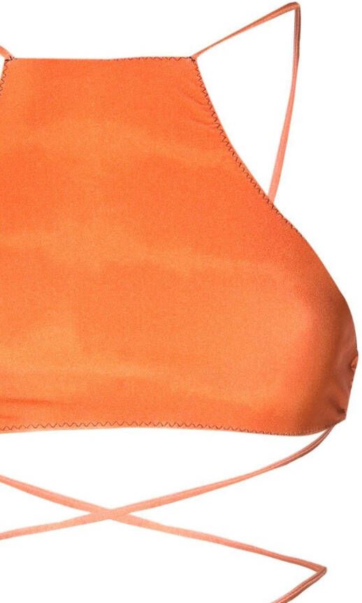 Clube Bossa Bikinitop met wikkelstrik Oranje