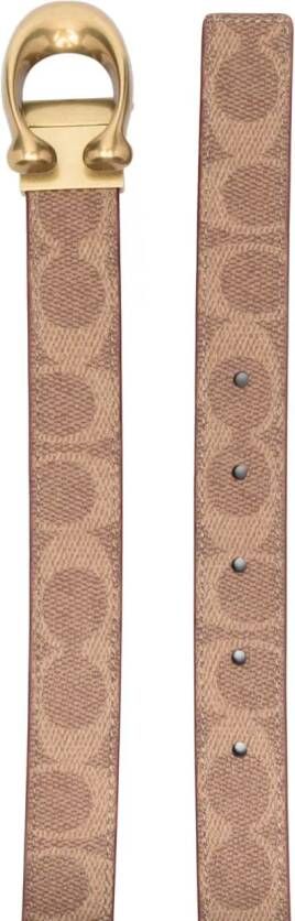 Coach Gespriem met monogramprint Beige