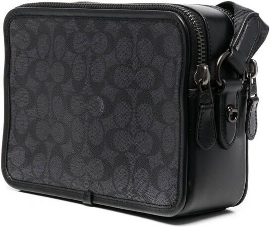 Coach Schoudertas met monogramprint Zwart