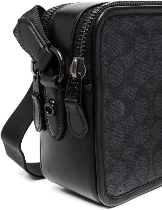 Coach Schoudertas met monogramprint Zwart