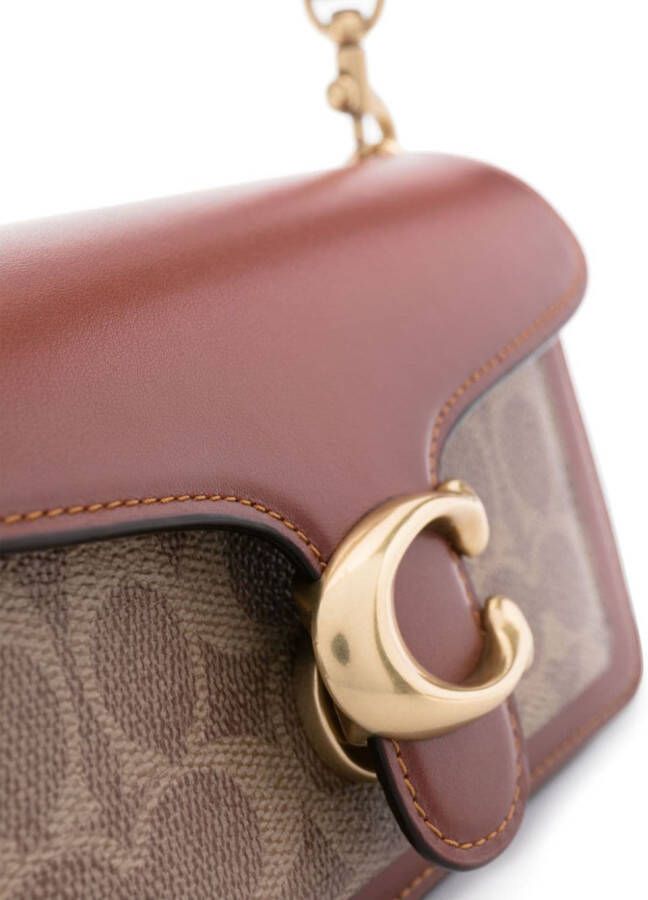 Coach Tabby leren schoudertas Beige
