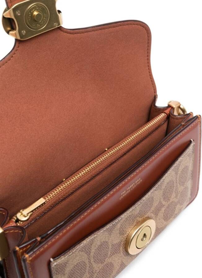 Coach Tabby leren schoudertas Beige