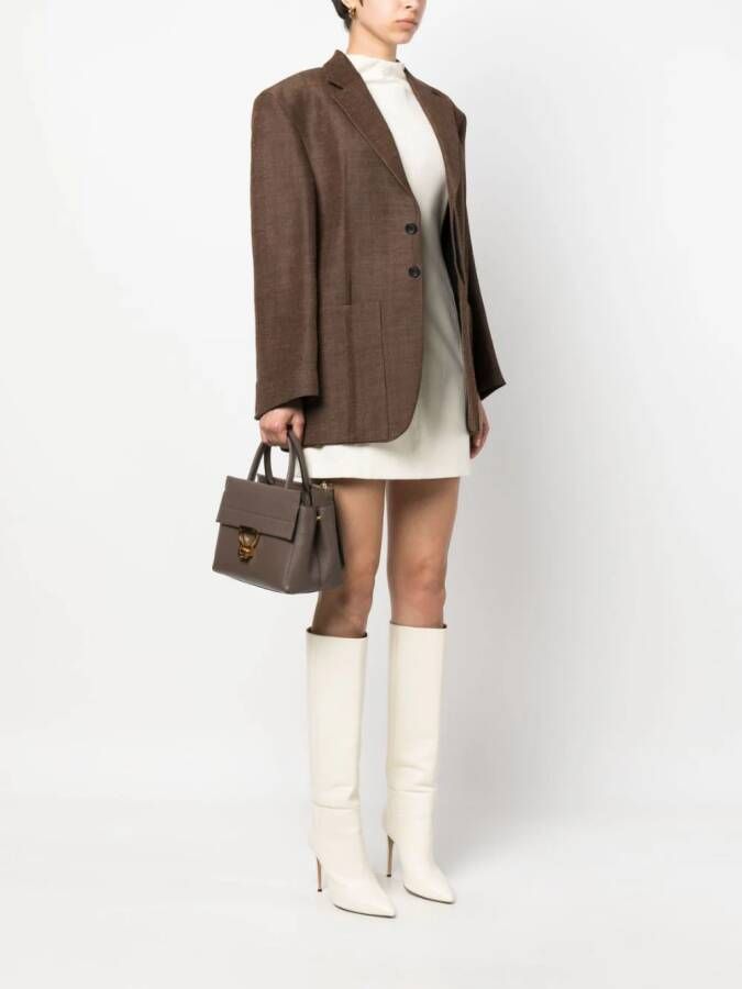 Coccinelle Arlettis leren shopper Bruin