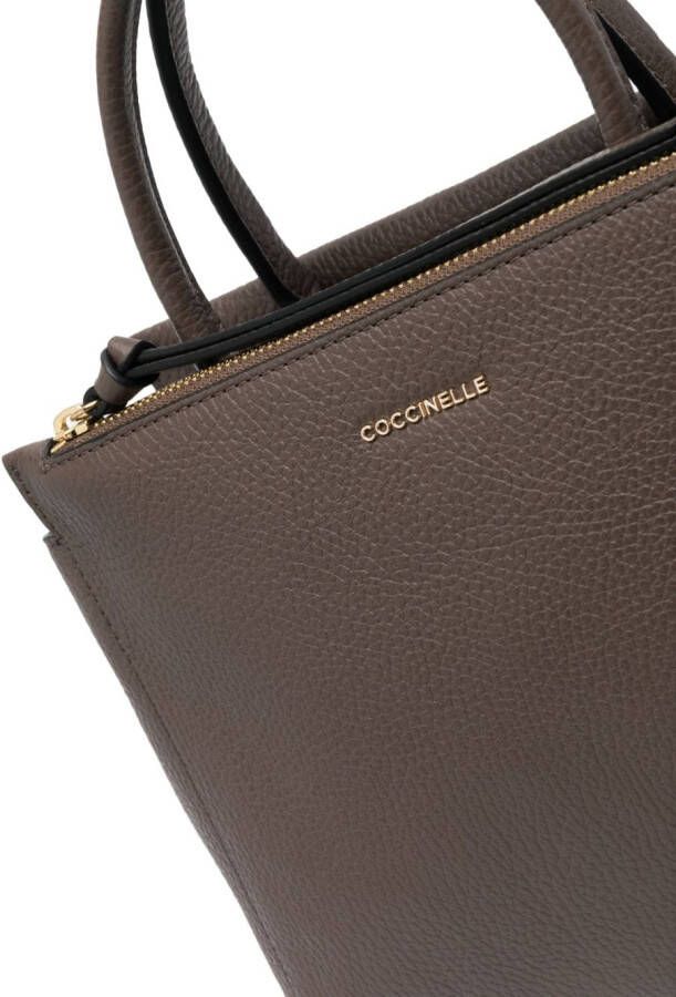Coccinelle Arlettis leren shopper Bruin