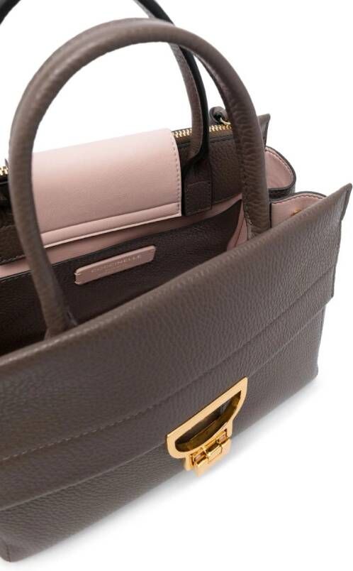 Coccinelle Arlettis leren shopper Bruin
