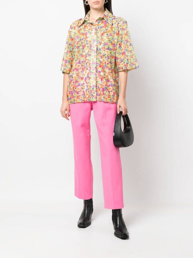Collina Strada Blouse met bloemenprint Groen