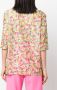 Collina Strada Blouse met bloemenprint Groen - Thumbnail 4