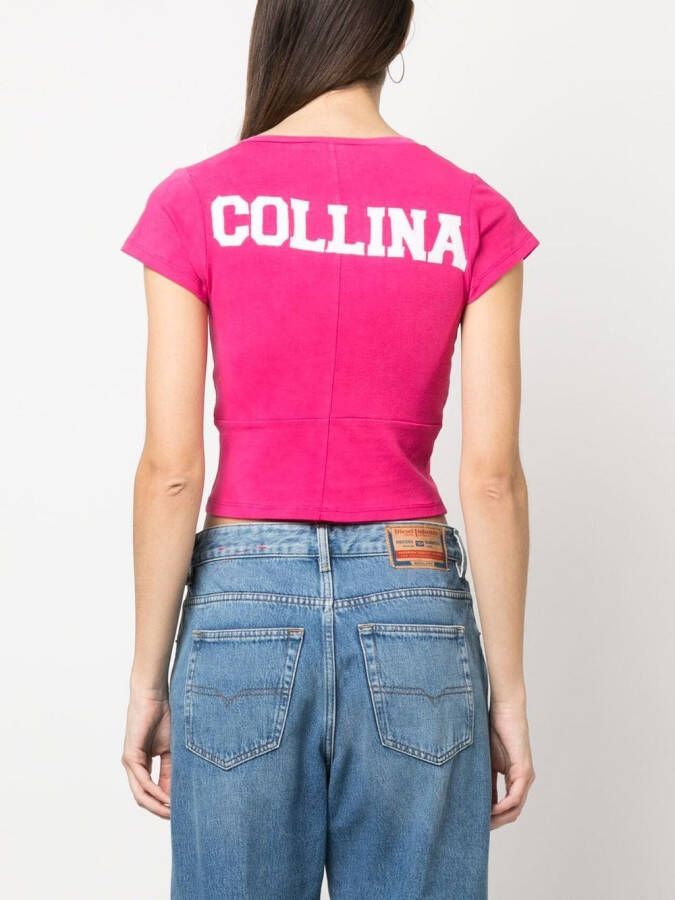 Collina Strada T-shirt met logoprint Roze