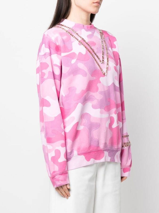 Collina Strada Sweater met camouflageprint Roze