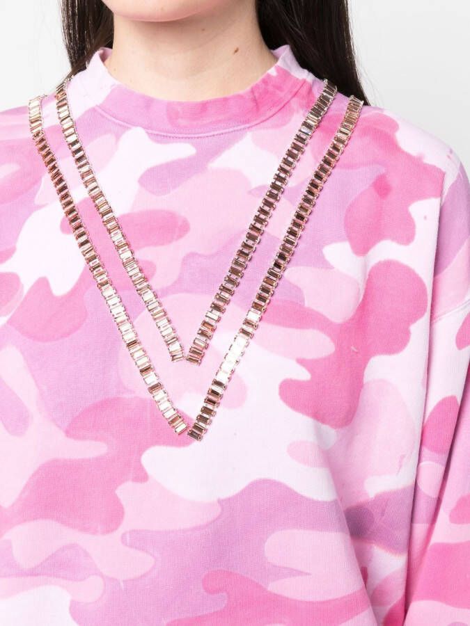 Collina Strada Sweater met camouflageprint Roze