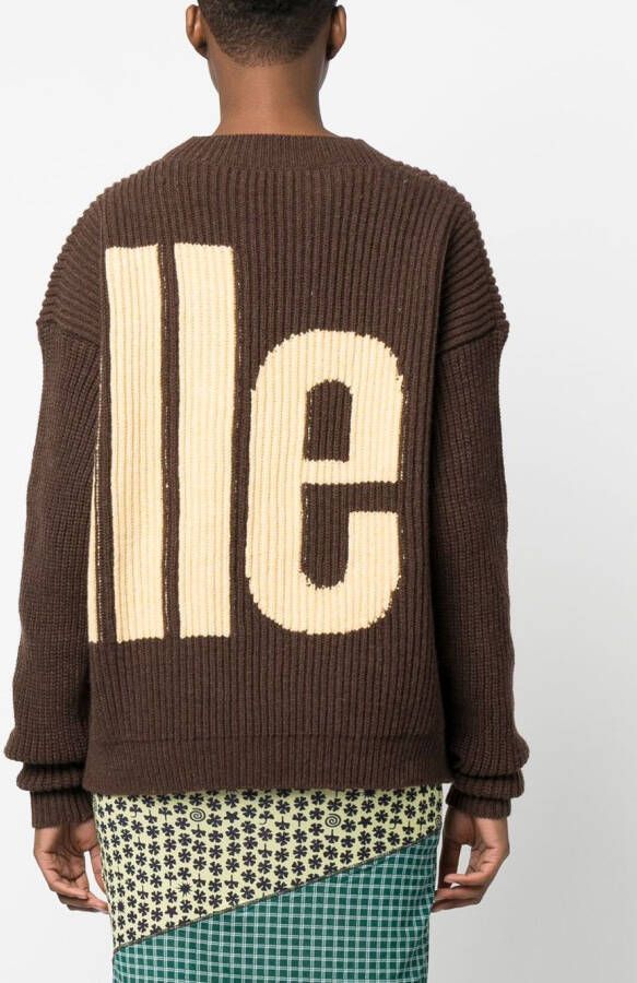 colville Intarsia trui Bruin