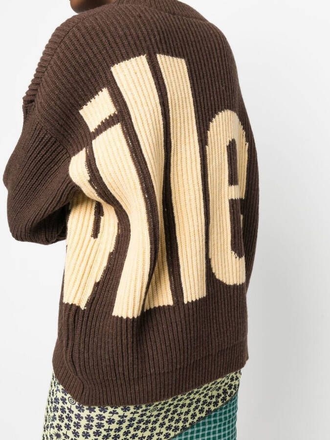 colville Intarsia trui Bruin