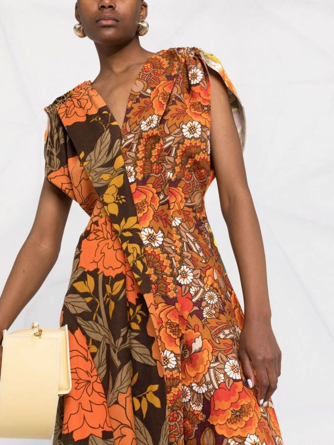 colville Jurk met bloemenprint Oranje