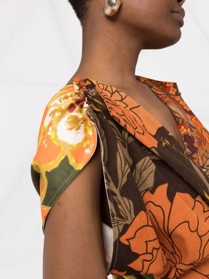 colville Jurk met bloemenprint Oranje