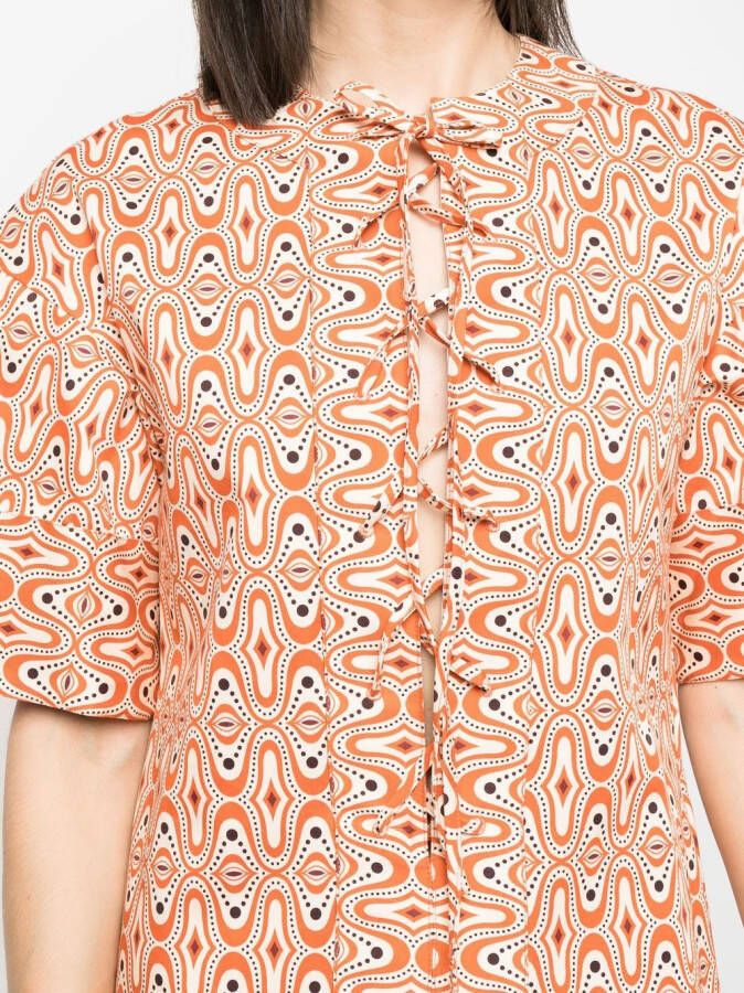 colville Midi-jurk met patroon Oranje