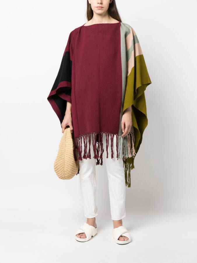 colville Gestreepte poncho Rood