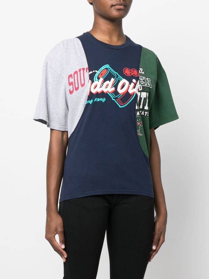colville T-shirt met patchwork Blauw