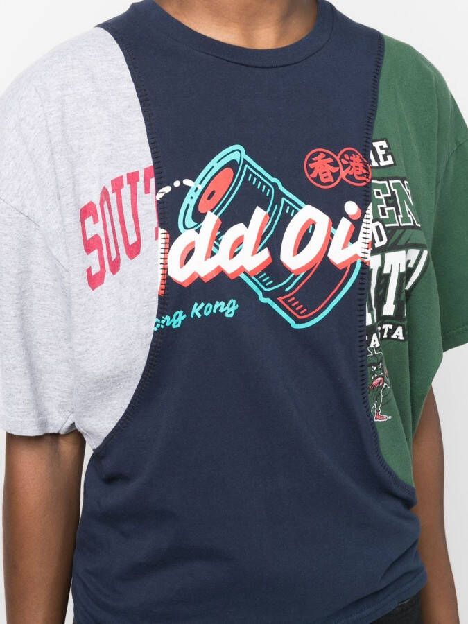 colville T-shirt met patchwork Blauw