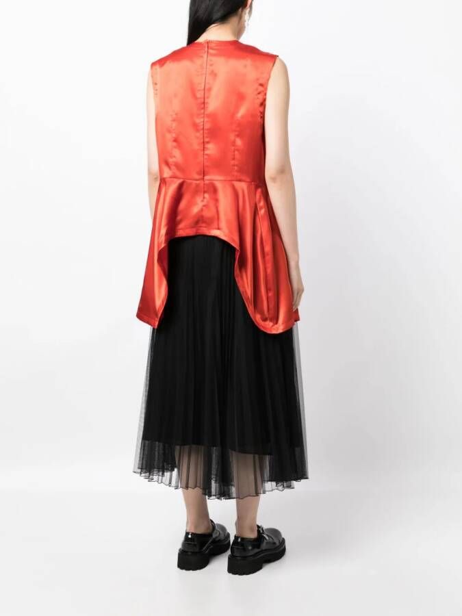 Comme Des Garçons Blouse met lange achterkant Rood