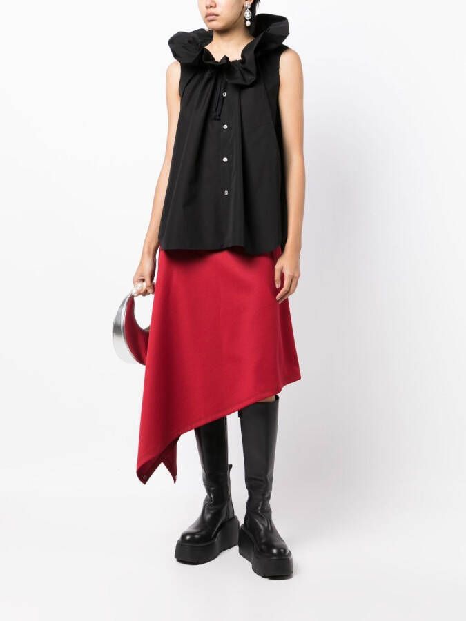 Comme Des Garçons Comme Des Garçons Blouse met ruchekraag Zwart