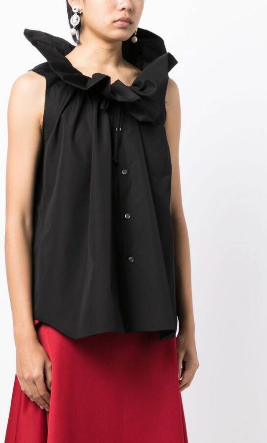 Comme Des Garçons Comme Des Garçons Blouse met ruchekraag Zwart