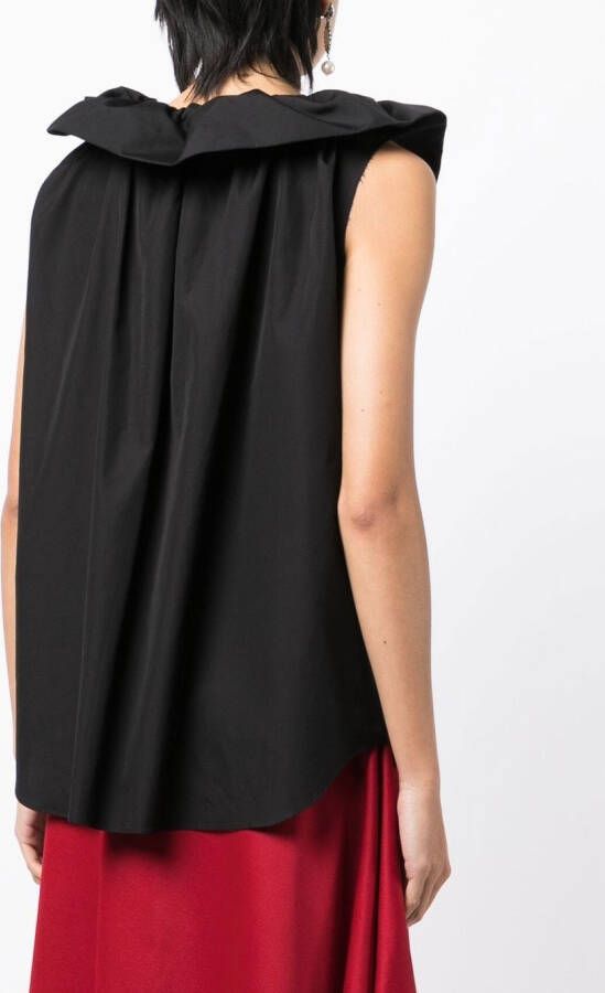 Comme Des Garçons Comme Des Garçons Blouse met ruchekraag Zwart