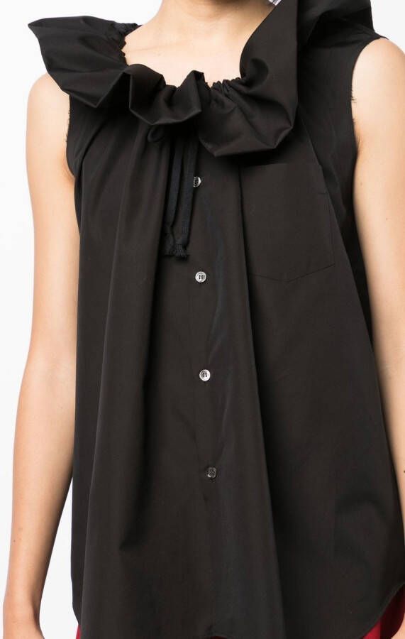 Comme Des Garçons Comme Des Garçons Blouse met ruchekraag Zwart
