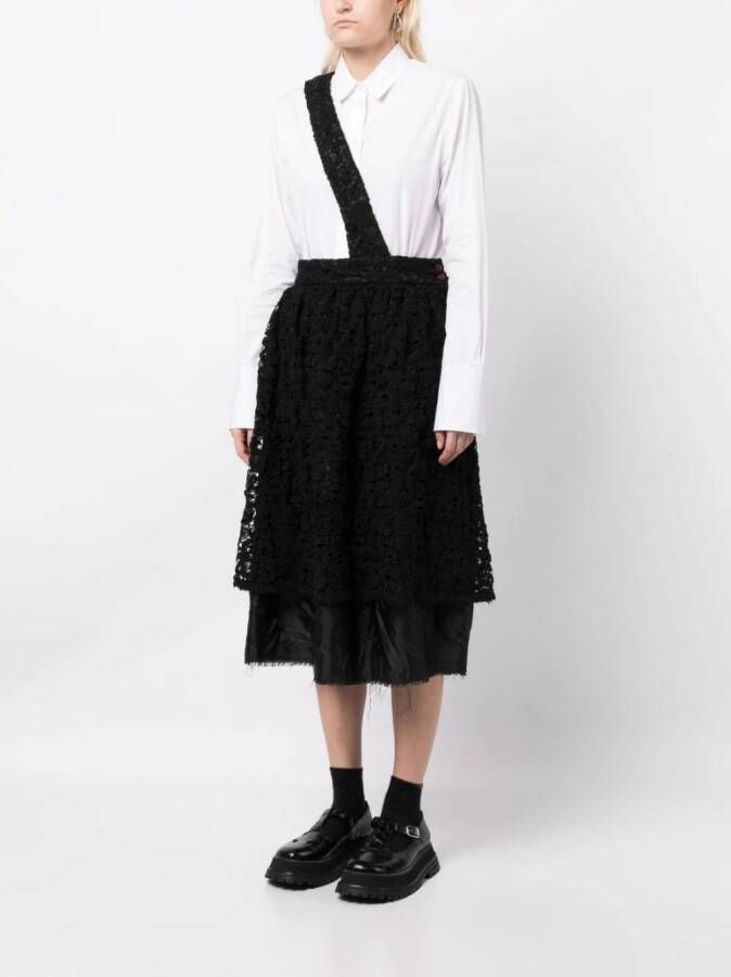 Comme Des Garçons Comme Des Garçons Rok met bloemenkant Zwart