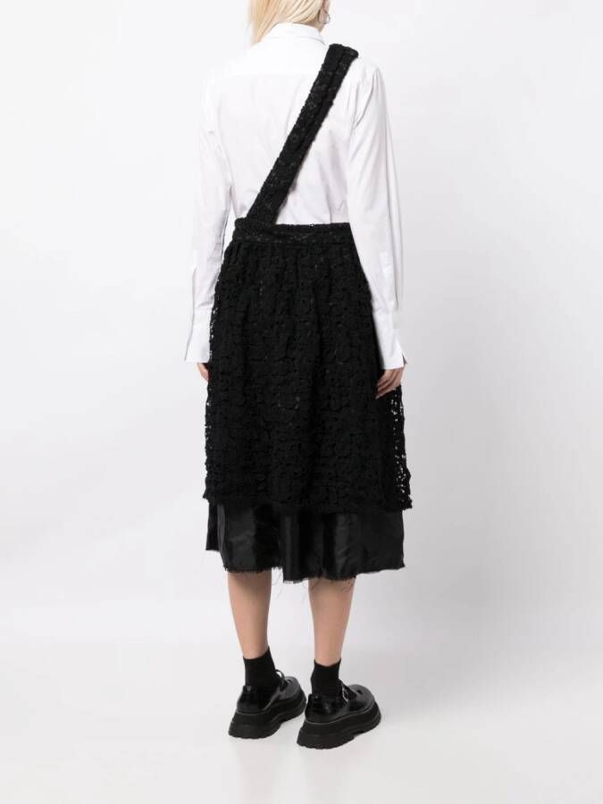 Comme Des Garçons Comme Des Garçons Rok met bloemenkant Zwart