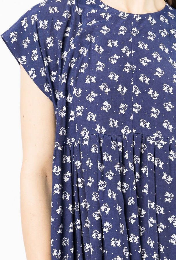Comme Des Garçons Comme Des Garçons Midi-jurk met bloemenprint Blauw