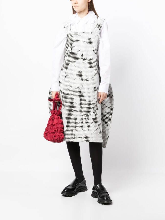 Comme Des Garçons Comme Des Garçons Midi-jurk met bloemenprint Zwart