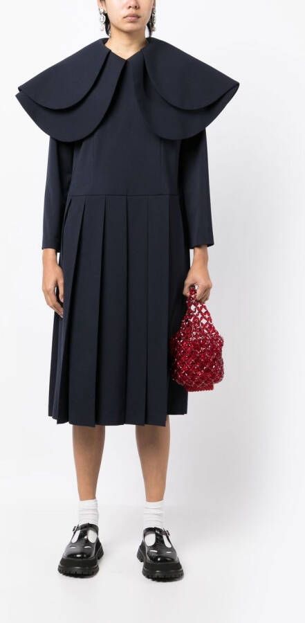 Comme Des Garçons Comme Des Garçons Midi-jurk met oversized kraag Blauw